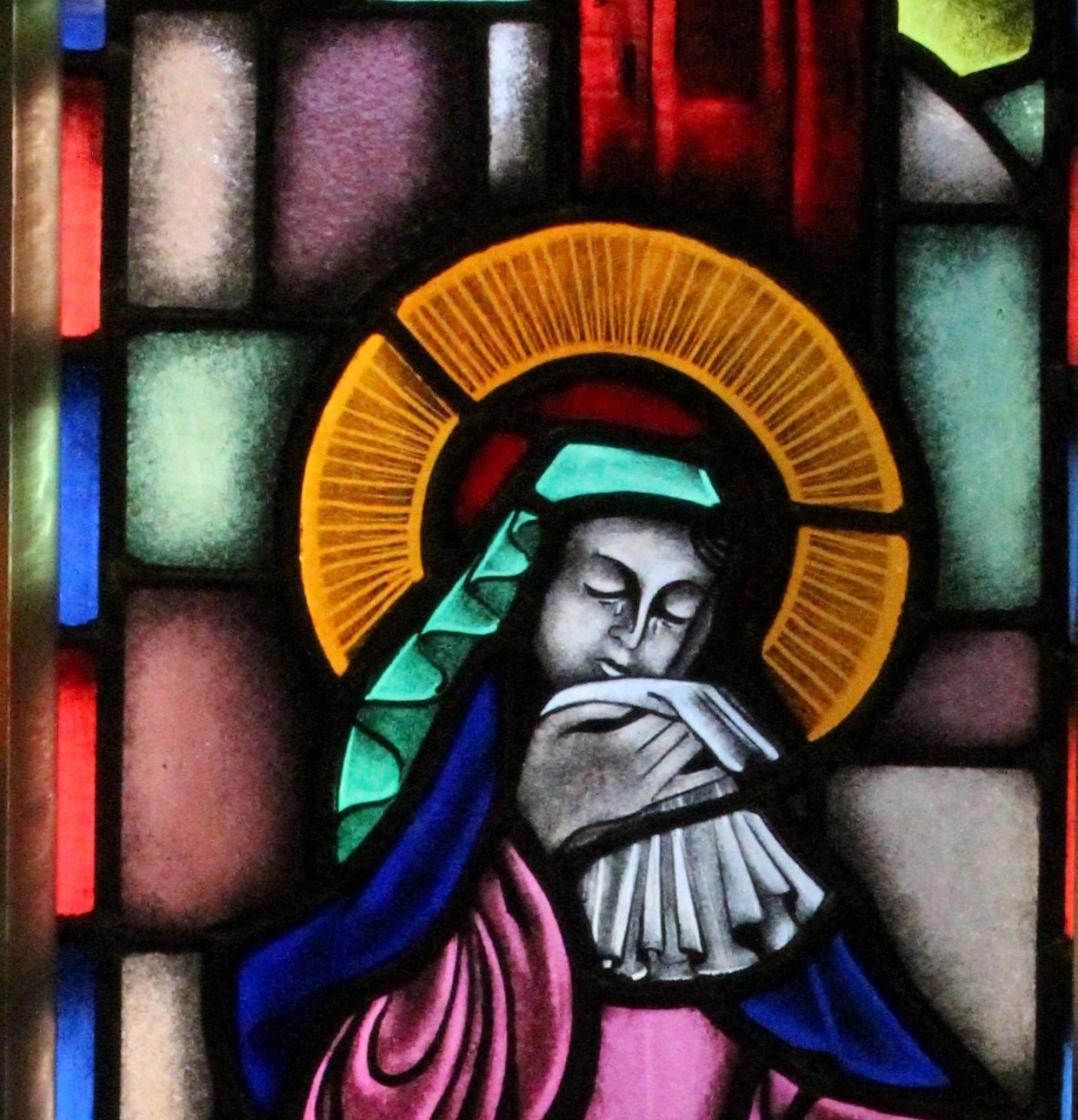 Stained glass of St. Monica
