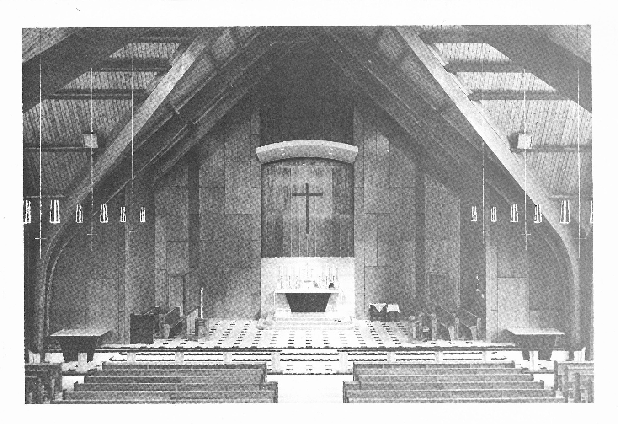 Black-and-white picture of the original altar