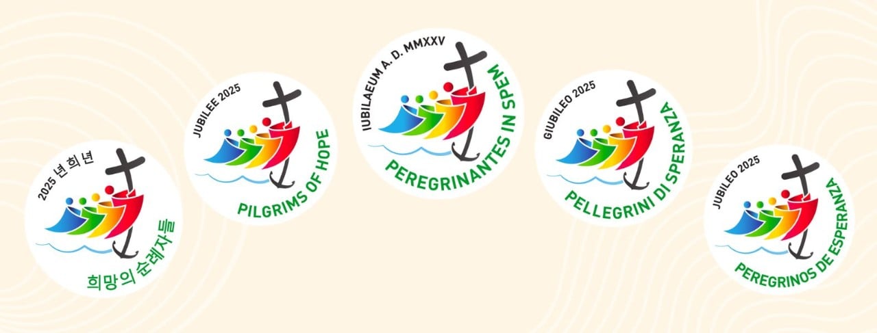 Logo of Jubilee 2025 in 5 languages