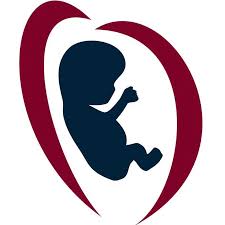 Life Chain logo - clip art of fetus inside mother's womb