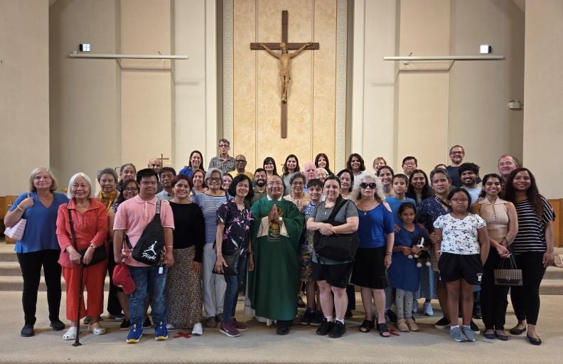 Picture of parishioners taken after the 5 pm Mass on Aug. 23, 2025
