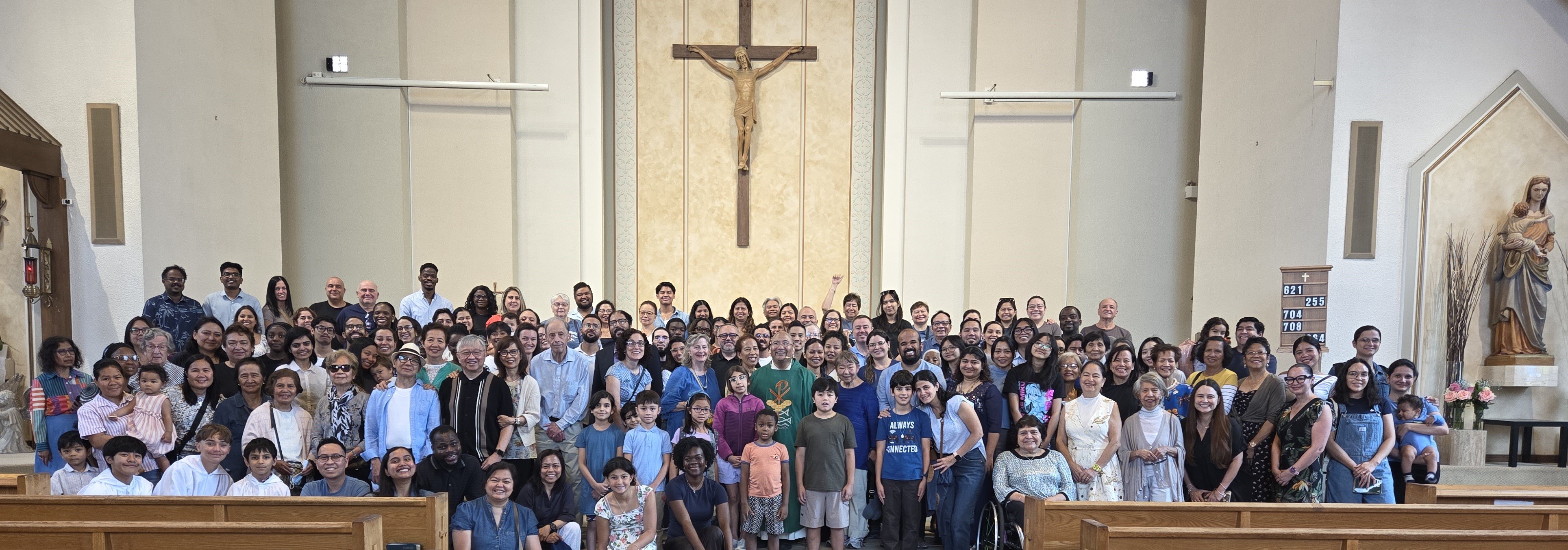 Picture of parishioners taken after the 11 am Mass on Aug. 24, 2025