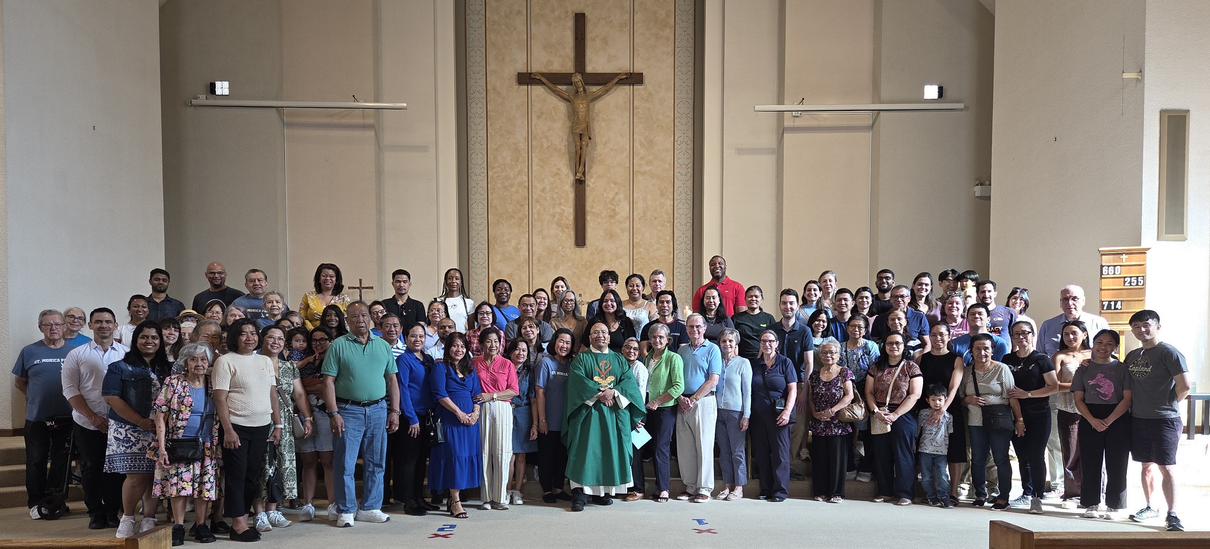 Picture of parishioners taken after the 9 am Mass on Aug. 24, 2025